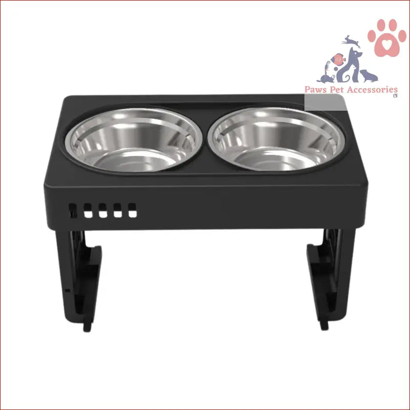 FLOOFI Elevated Pet Feeder for food and water with adjustable height and stainless steel bowls