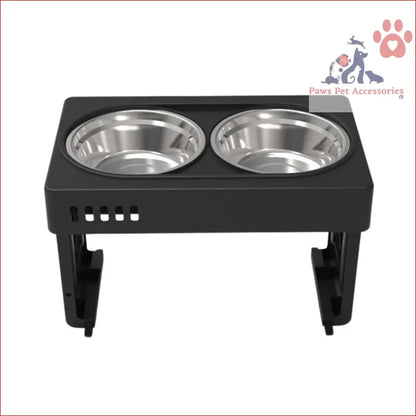 FLOOFI Elevated Pet Feeder for food and water with adjustable height and stainless steel bowls