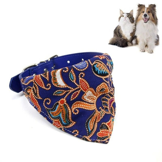 Pet Bib Cat Headband Dog Saliva Towel Size M - Blue