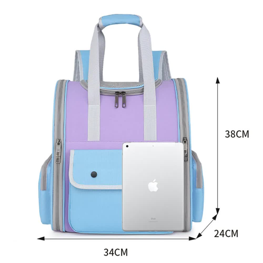 Green Portable Pet Carrier Backpack - Spacious, Breathable, and Travel-Friendly for Cats and Small Dogs