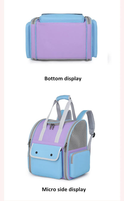 Khaki Portable Pet Carrier Backpack - Spacious, Breathable, and Travel-Friendly for Cats and Small Dogs