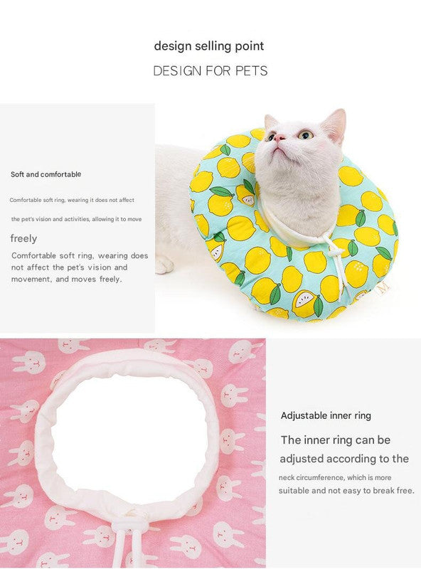2 pcs Cupid's arrow pattern Pet Recovery Collar - Comfortable Anti-Lick Cone for Cats & Dogs Size S