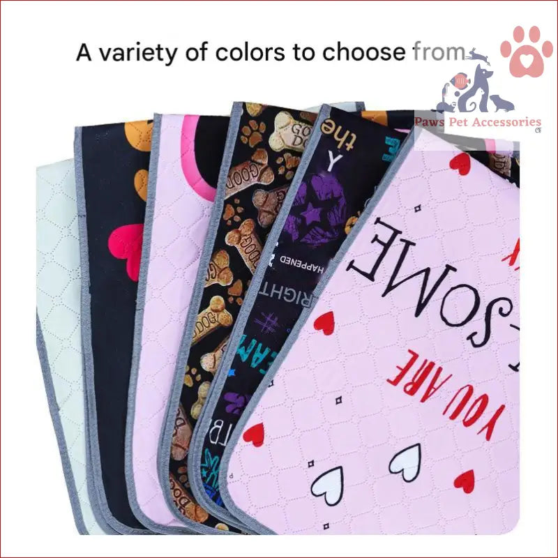 Colorful fabric face masks stack with Bone Dog Car Seat Cover for a scratch-resistant pet seat