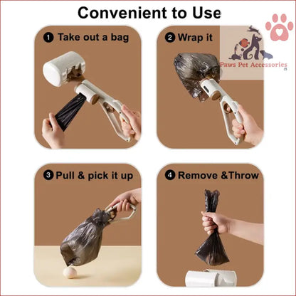 Step-by-step guide on using a portable dog poop scooper with ergonomic handle